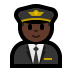 👨🏿‍✈️ man pilot: dark skin tone display on Windows